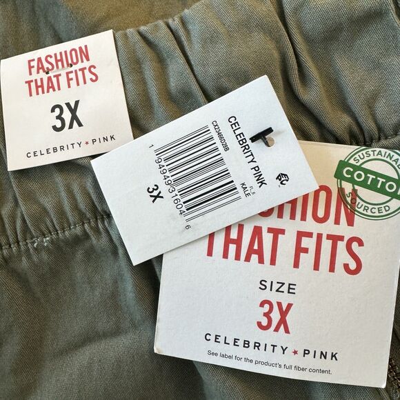 Celebrity Pink 3X-Large Pants Elastic Drawstring Waist Pockets Stretch Pull-On - Picture 5 of 8